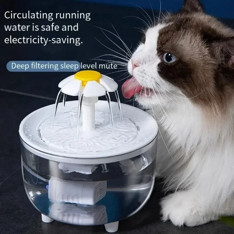 Kitten Water Feeder Unplugged Cat Water Dispenser Automatic Circulation Water Flowing Drinking Basin Pet Cat Water Fountain