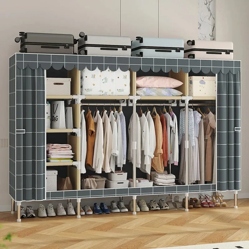 Household Fabric Wardrobe Portable Closet Multi-layer Dustproof Organizer, Perfect for Rental Housing or Dormitory