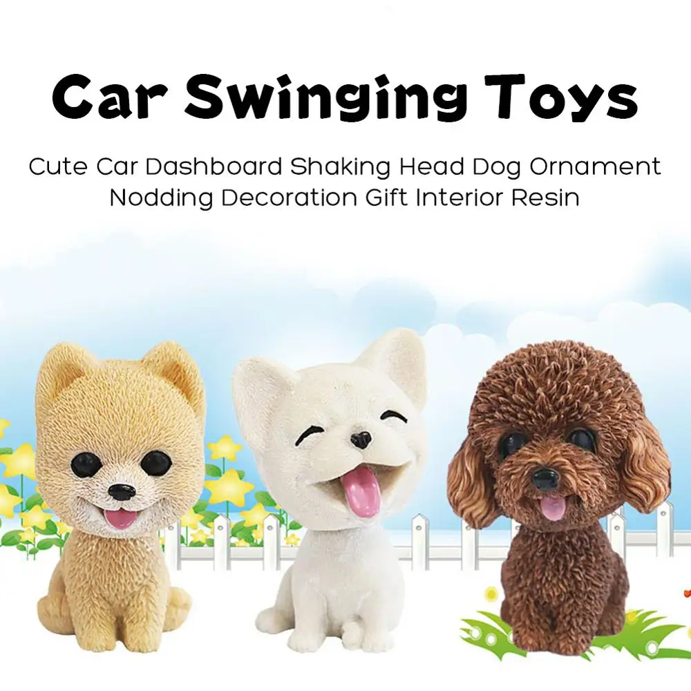 New Shaking Head Dog Ornament Cute Nodding Decoration Gift Car Interior Resin Dog Decoration