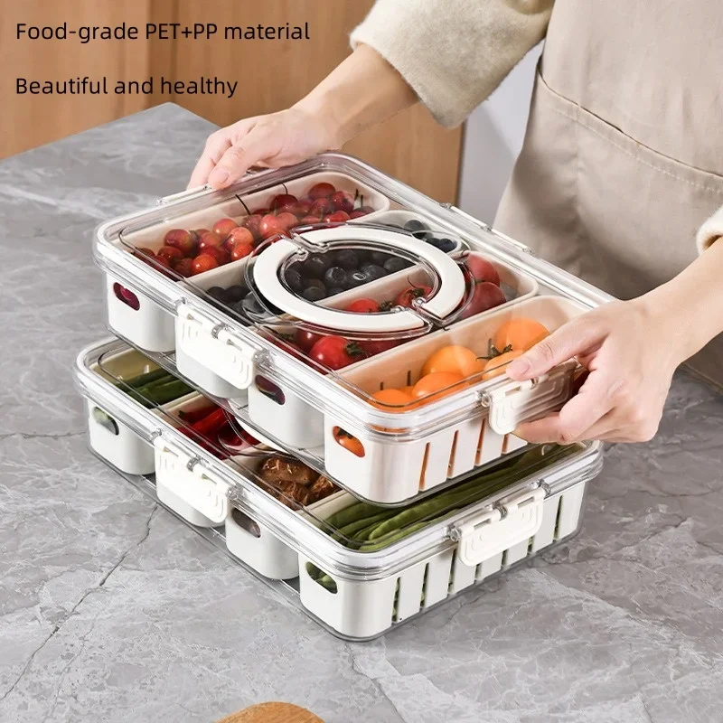 

Food-Grade Crisper for Refrigerator & Outdoor Use - Storage Container for Fruits Vegetables Snacks & Seasonings