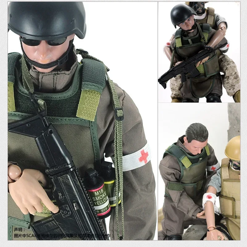 30CM Combat Medic Soldat Actionfigur im Maßstab 1:6, Militärfigur, Modellset mit Waffen, vorbemalte Figur, Spielzeug für Jungen