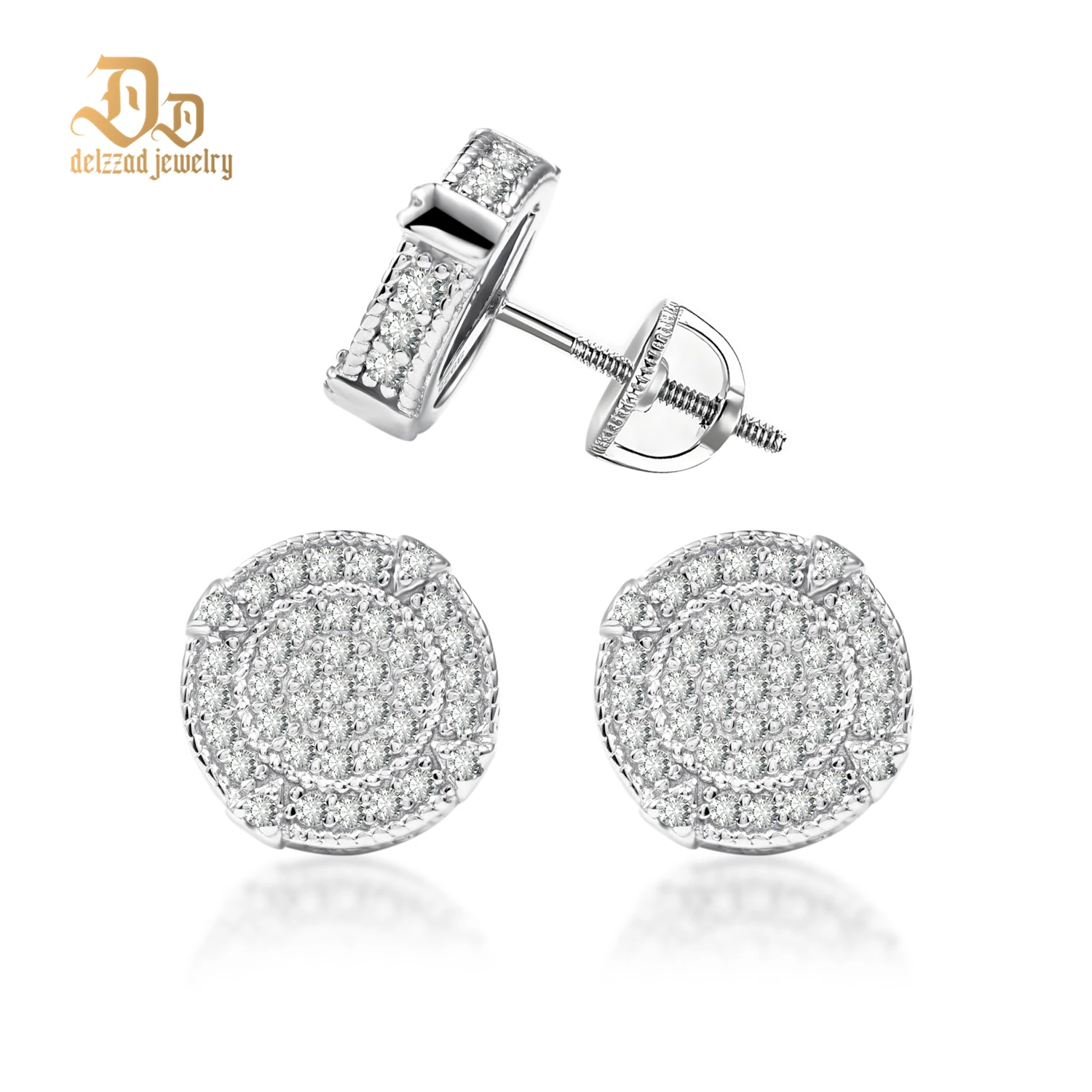 

Delzzad D Color Moissanite Large Round Earrings 925 Sterling Silver Unisex Hypoallergenic Wedding Banquet Simple Atmospheric Gif