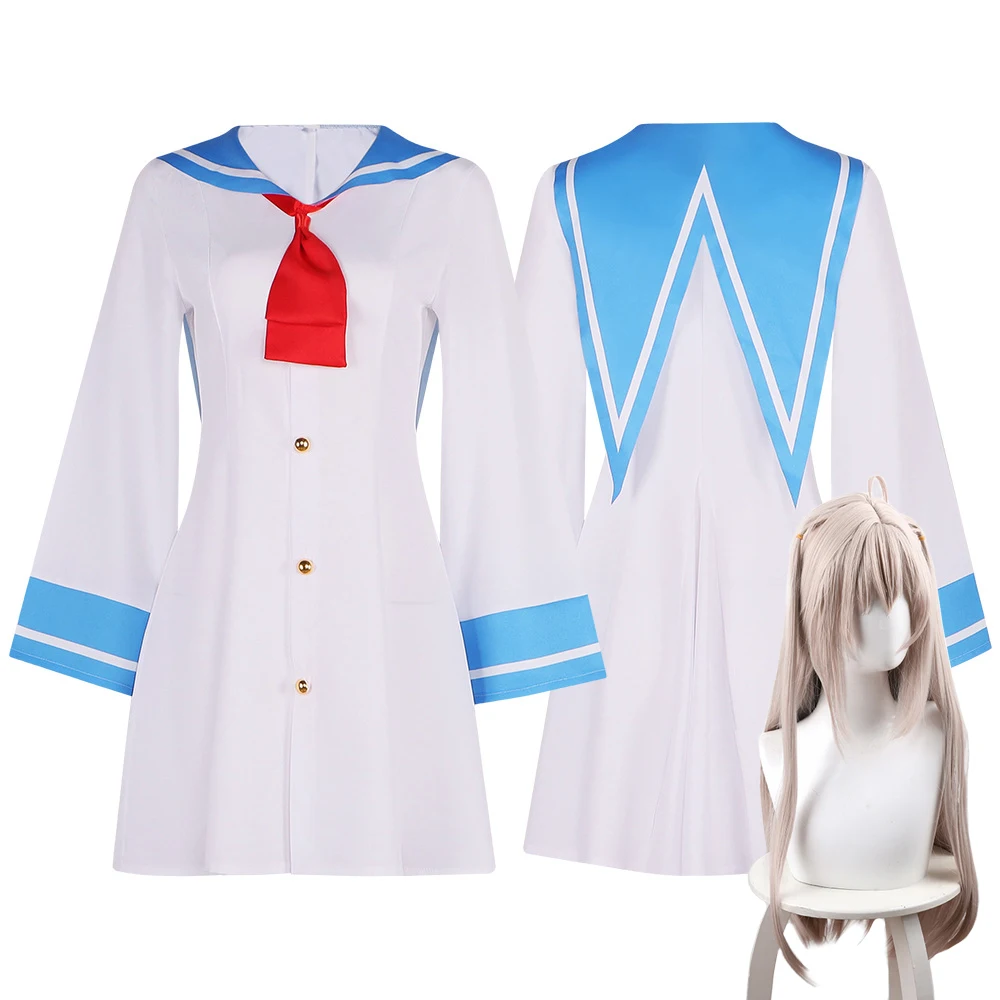 

Anime Atri Cosplay Costume Full Sets Blue White Sweet Dresses Uniform for Women Adult Halloween Carnival Party Clothes Roleplay