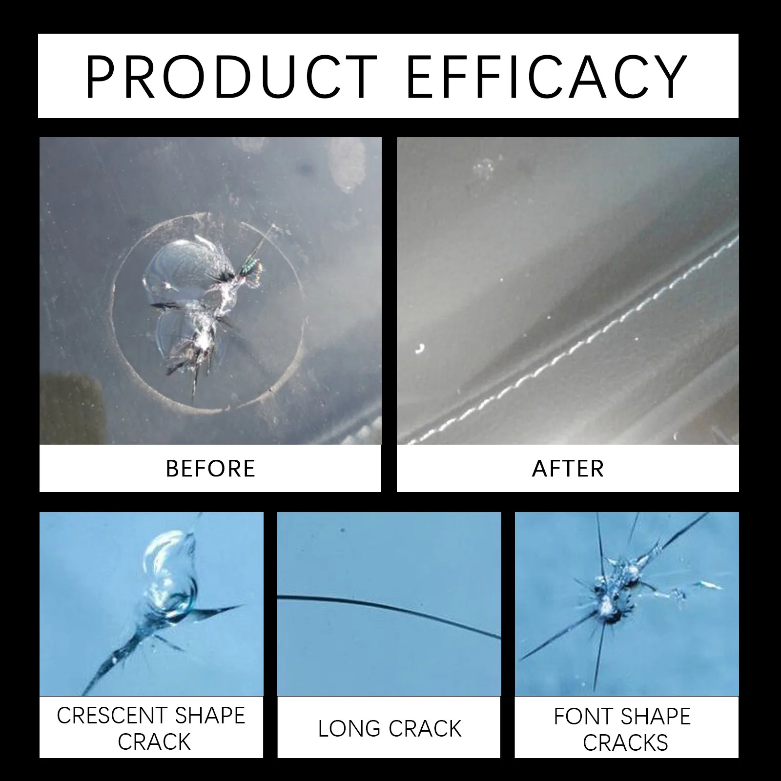 Windshield Repair Crack Fix Glass Resin UV Cure 5 Minute Fast Set Stop Crack Spreading DIY Safety Complete Kit For Car SUV 30ml
