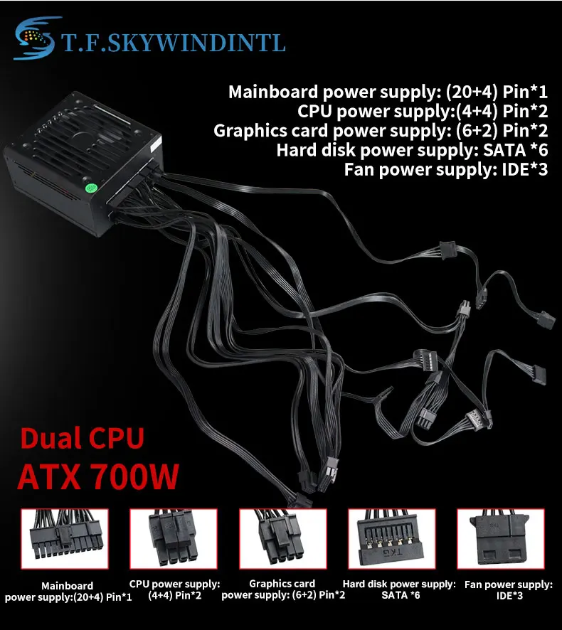 700w Vollständig Modulare ATX Gaming Netzteil-80Plus Gold Zertifiziert-Ideal für High-Performance Gaming desktops – Detail 12