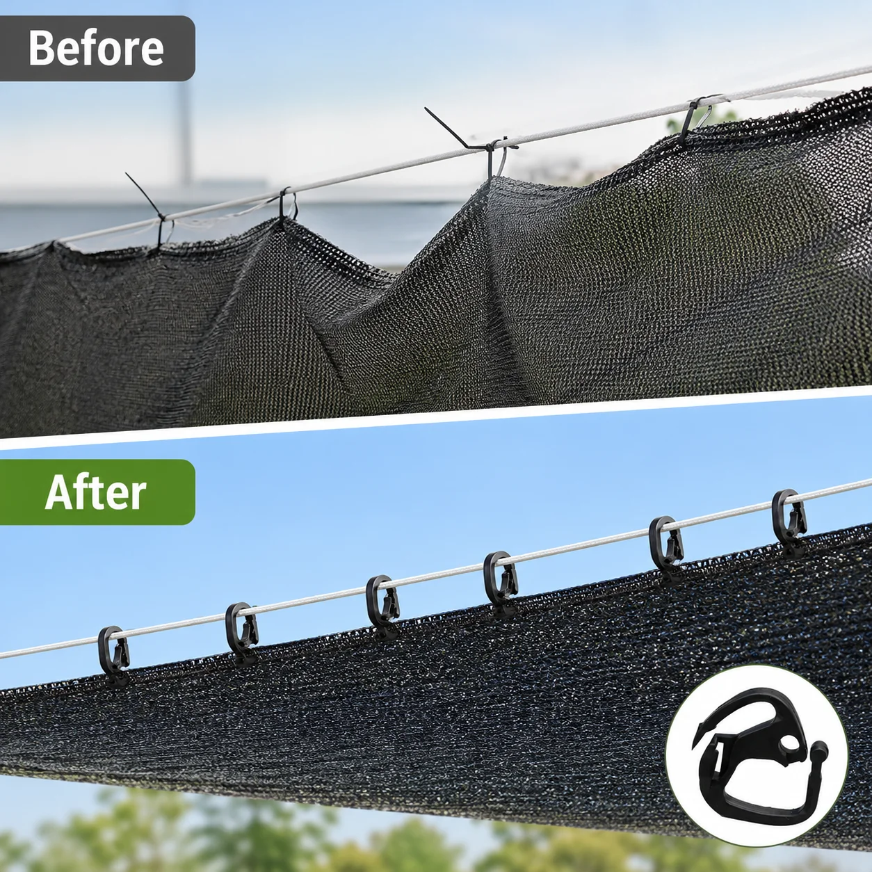 Greenhouse Plastic Shading Net Clip Adjustable Hook for Internal External Sun Protection Garden Accessories SupplyMiniGreenhouse