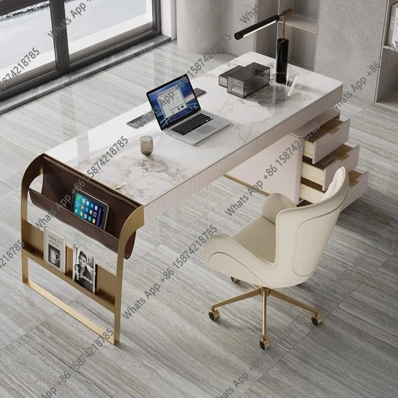 O Nordic Office Desk With Cabinets Modern High-end Luxury Countertop Computer Desk Elegant Design Mesa Para Computador Furniture