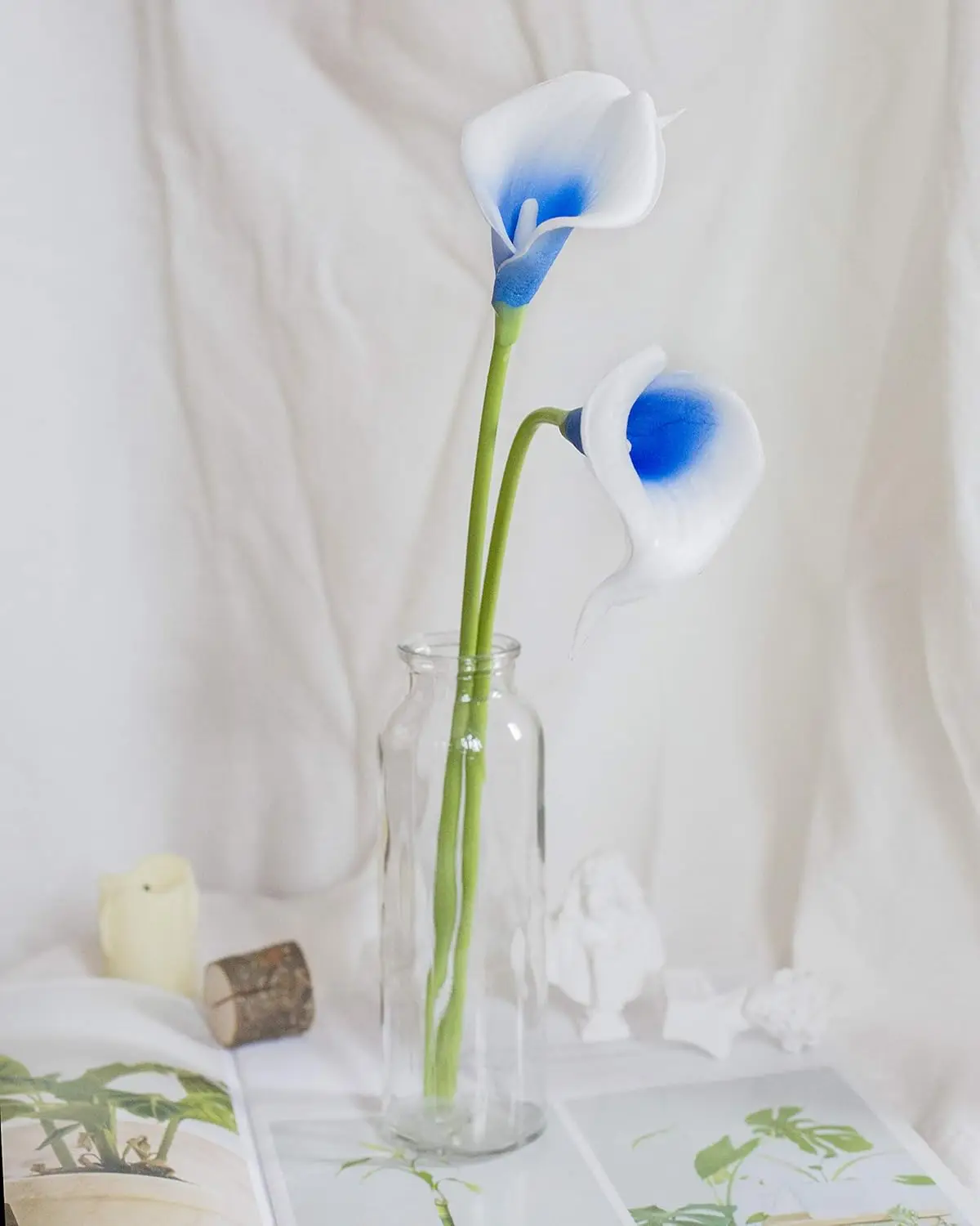 20 Stück künstliche Calla-Lilien-Blume, fühlen sich echt an, Latex-Blumen für DIY, Hochzeitsstrauß, Party, Heimdekoration (reinweiß) – Detail 10