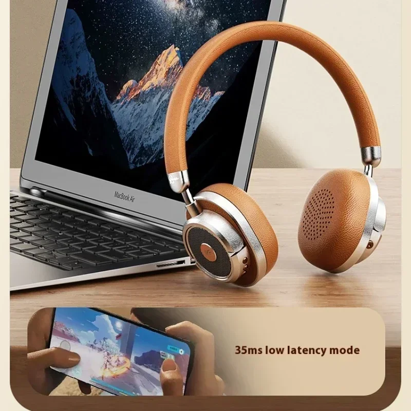 iKF Rona Headphones Retro Wireless Bluetooth Active Noise Cancelling Ear-Protecting Headset Rock Metal Bass-Heavy Stereo Headset