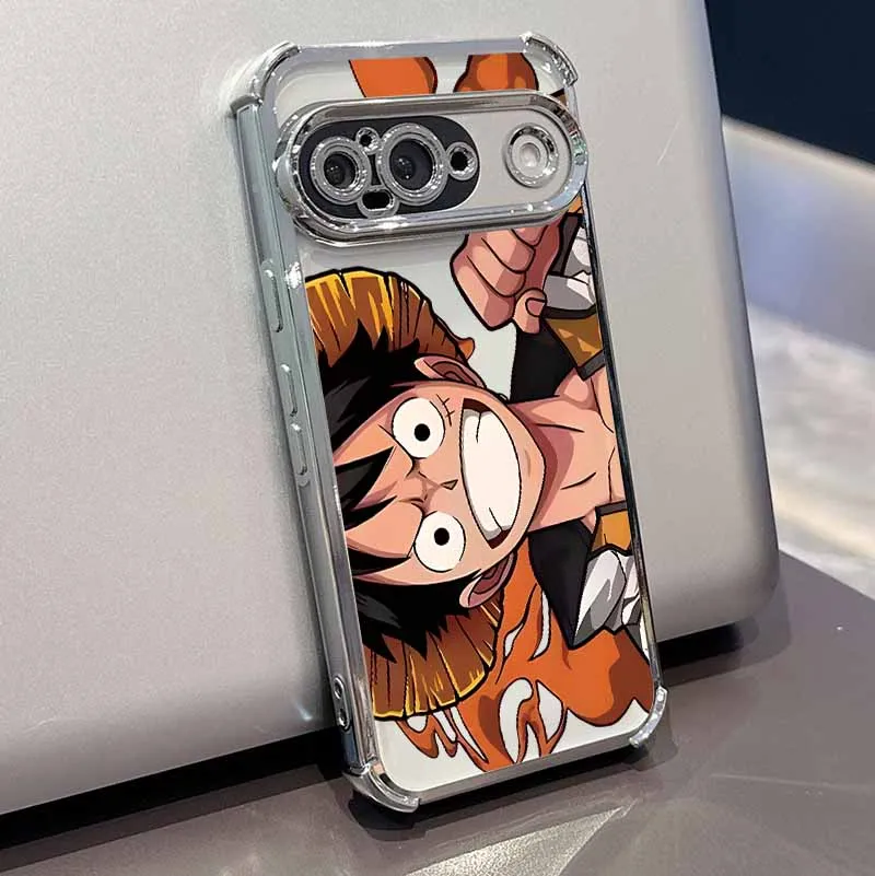 O-ONE P-PIECE-E Anime Phone Case For Google Pixel 10A 9A 9 8A 8 7A 7 Pro XL Plating Drop-proof Transparent Soft Cover
