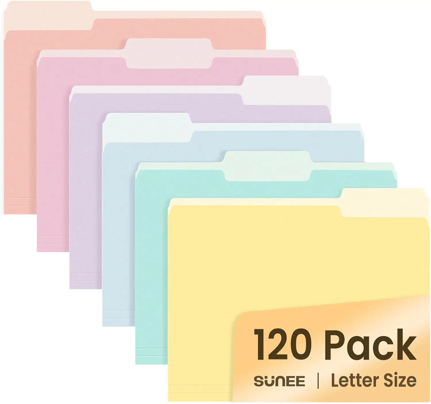 

120 Pack Colored File Folders, 8.5 x 11 Inches, Soft Colors for Home Office School Documents