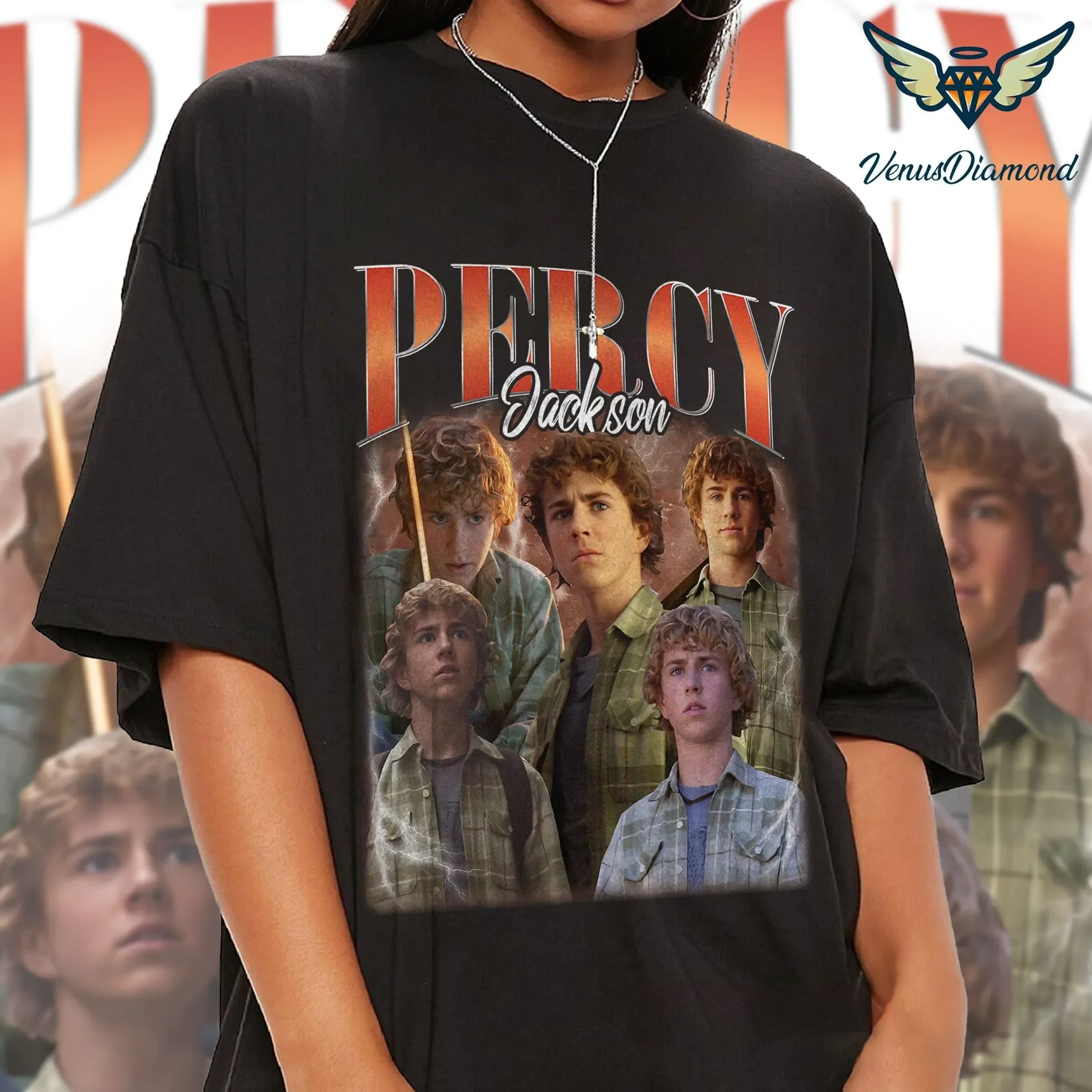 

Percy Jackson Homage T Shirt Vintage 90s Camp Half Blood Book Readers Bootleg
