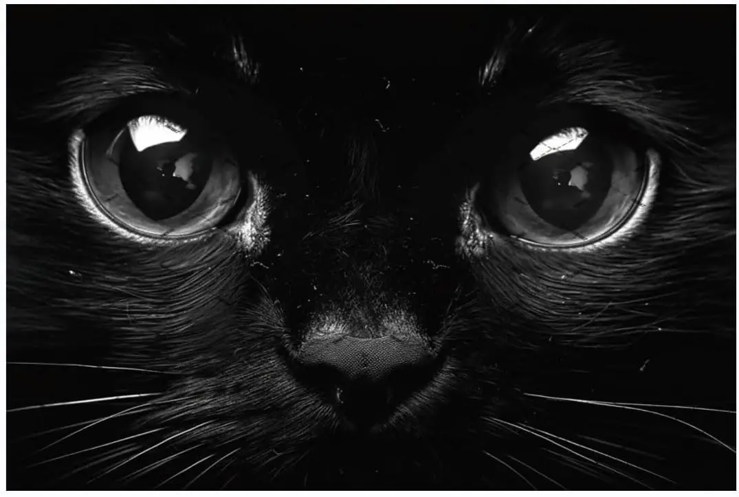 EMOHAT Cool Cat Head on Black Metal Tin Sign Vintage Home Decorations Retro Decor Wall Art Posters Cute Gifts