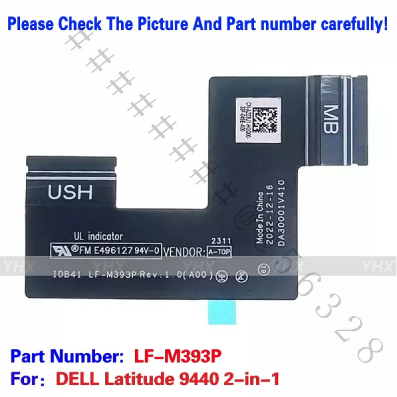 SSS+New Flex Interconnection Motherboard Cable For Dell Latitude 9440 2‑in‑1 P/N A223U1 DA30001V410 LF‑M393P Laptop Replacement