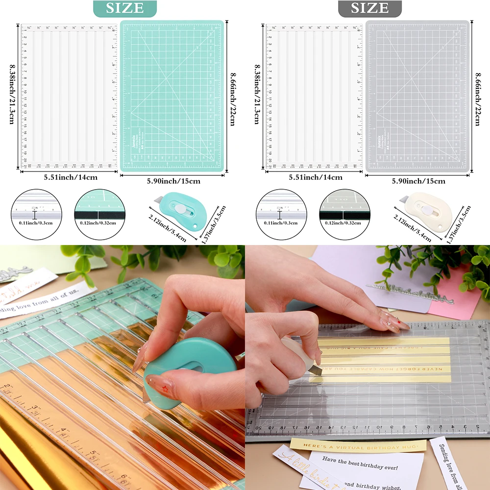 Schnelltrimmer für Folie und Papier mit Klinge, vielseitige Bastelfolien-Papierschneider, selbstheilende Matte für DIY-Scrapbooking-Karten-Werkzeug