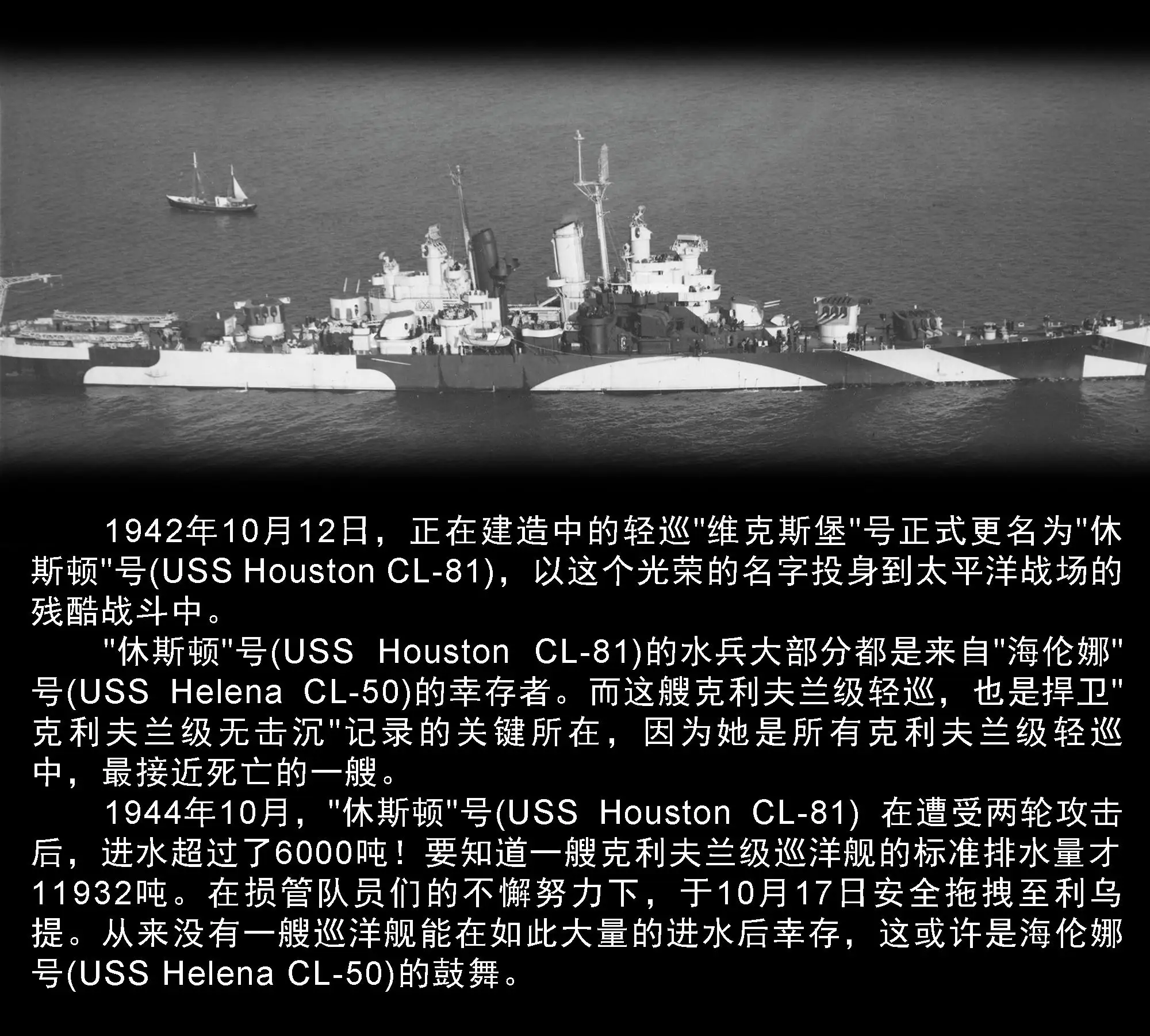 VEE Hobby V57021 1/700 Scale USS USS Houston CL-81 1942 Cruiser Starter Edition Model Kit