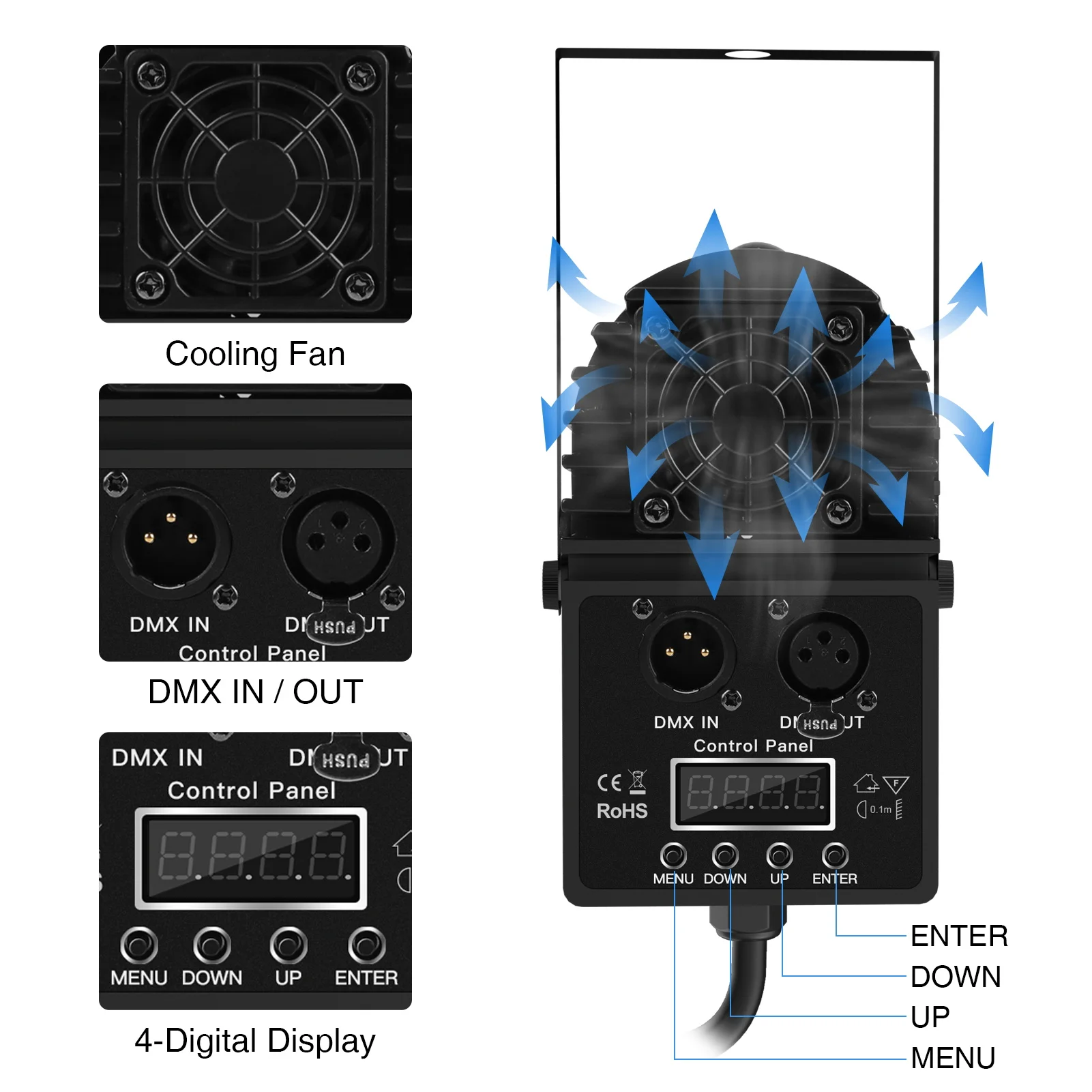 Imagem -04 - Rgbw Led Branco Beam Spotlights Luz Pendent Projetor para dj Disco Party Férias Dance Bar Natal Pcs por Conjunto