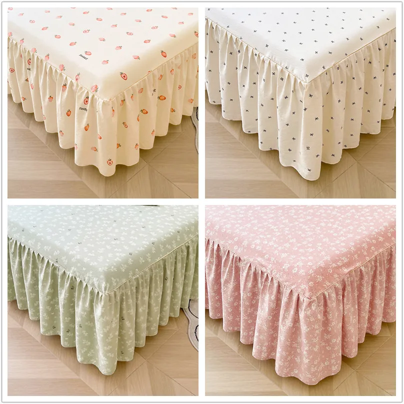 

1 шт., мягкая юбка для кровати, домашнее покрывало, односпальное/двойное/королевское/королевское покрывало, стильное постельное белье, falda de cama (без наволочки)