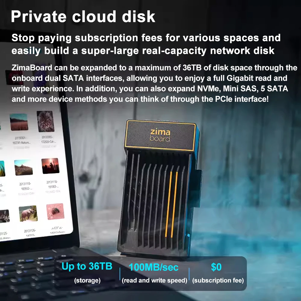 ZimaBoard personal private cloud disk Intel Celeron N3350 NAS storage server host shared cloud storage hard disk maximum 36TB