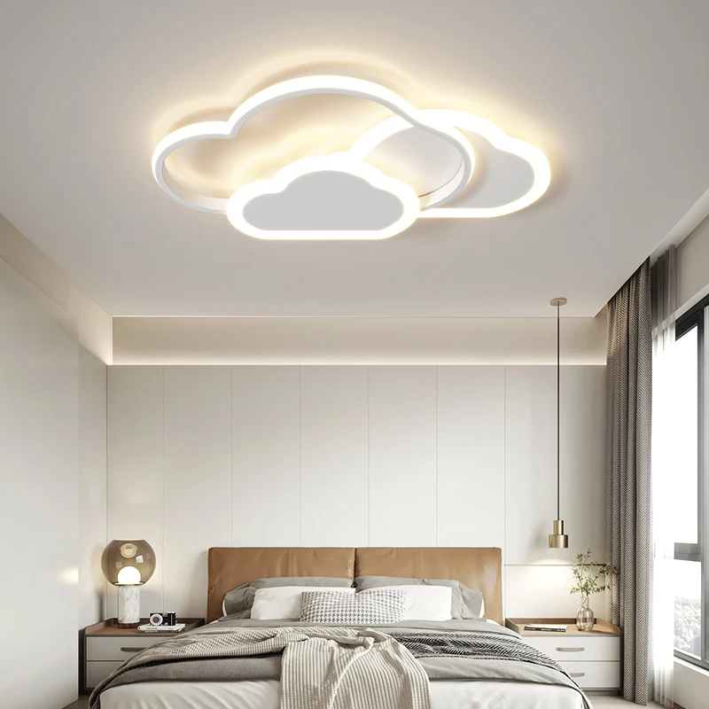 QIYIMEI Modern LED Chandelier Light Hanging Lamp For Ceiling Child Bedroom Dining Living Room White Cloud Home Decoration Lustre