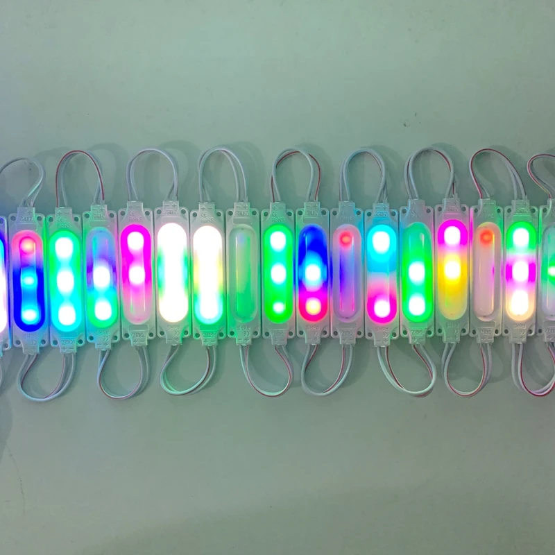 20 Buah Modul Led RGB 12V Modul Led Sorot Tahan Air IP65 Lampu COB Dapat Dilipat Lampu Latar Strip Lampu Latar Dekorasi Mobil Spanduk Toko