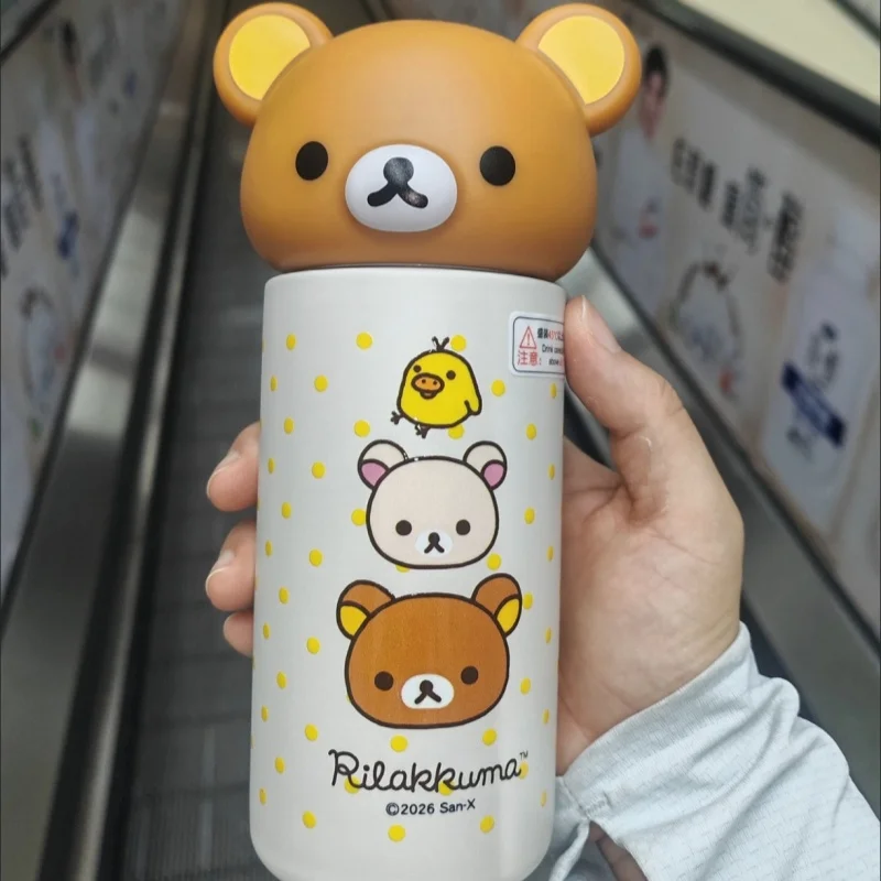 360Ml Rilakkuma Food-Grade 316 Stainless Steel Thermos Cup Gym Exercise Portable Handheld Cup Friend's Christmas Ideal Gifts