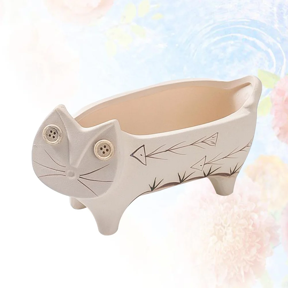 

1Pcs Ceramic Succulent Pot Cartoon Style Small Succulent Flower Pots Home Office Desk Plant Holder Decorative Flowerpot