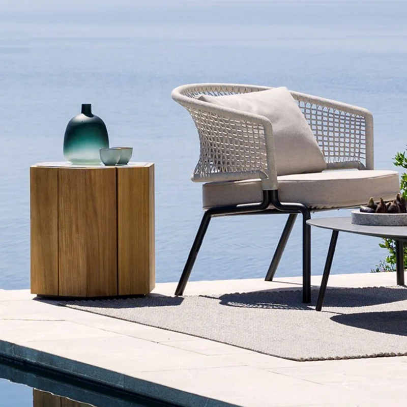 Mesa de centro de teca móveis terraço sofá combinando mesa de chá hexagonal madeira jardim moderno lazer móveis combinando