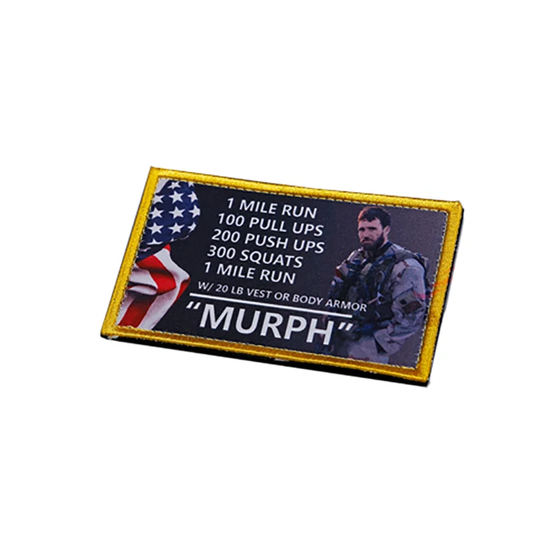 1 sztuk USA Murphy wyzwanie wojskowe Patch taktyczne Morale haftowane opaska Medal honoru MURPH WOD plecak naklejka