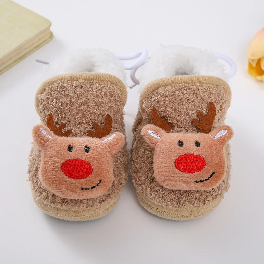 Baby Shoes Boy Girl Booties Winter Warm Cartoon Animal Toddler Prewalkers Cotton Soft Anti-slip Infant Newborn Crib Shoes