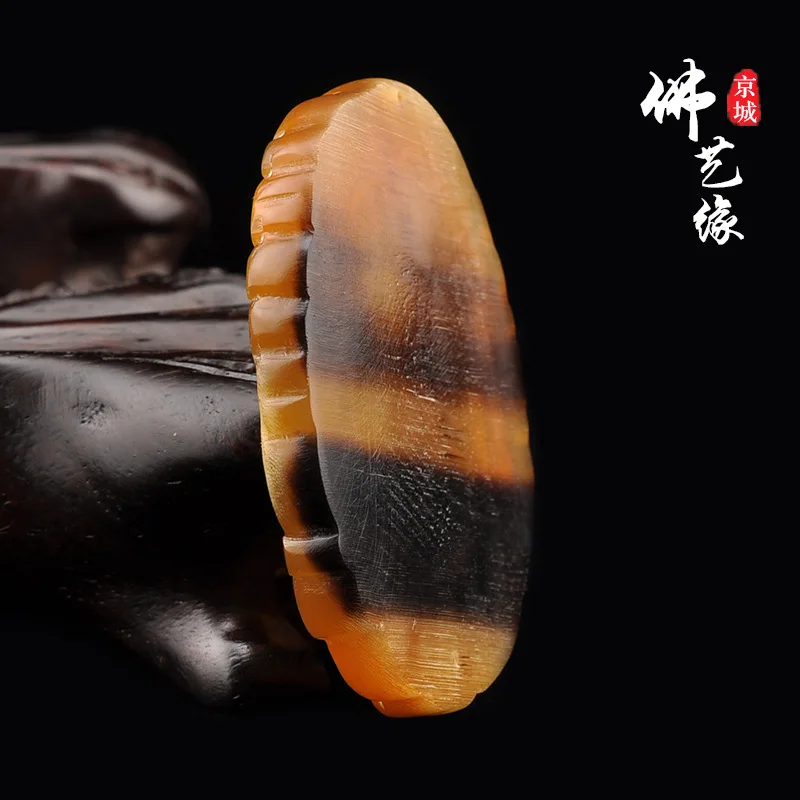 Donkey Hooves Brand Carving Thousand-Hand Kwan-Yin Oval Crafts Pendant Pendant Bamboo Silk Texture