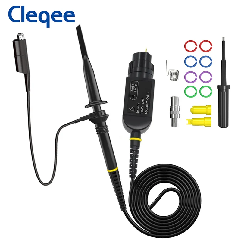 Cleqee P6500 DC-500MHz Oscilloscope Probe BNC Plug Protective Cap Test Probe For Oscilloscope