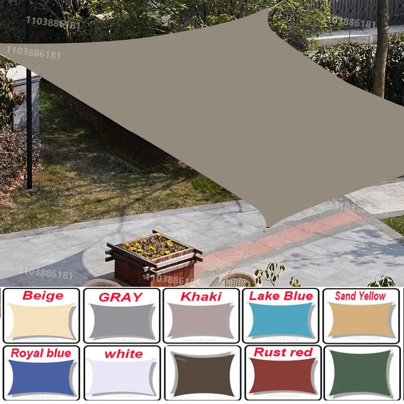 18color outdoor sunshade sail, polyester waterproof and UV resistant sunshade umbrella, sunlight sunshade umbrella, used for te