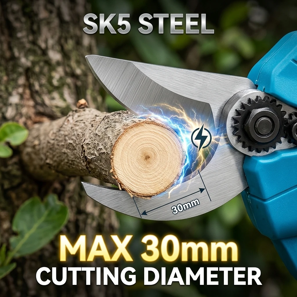 18V Cordless Electric Pruning Shears Brushless Secateurs, Garden Tree Branch Cutter for Bonsai, Orchard, Gardening & Landscaping