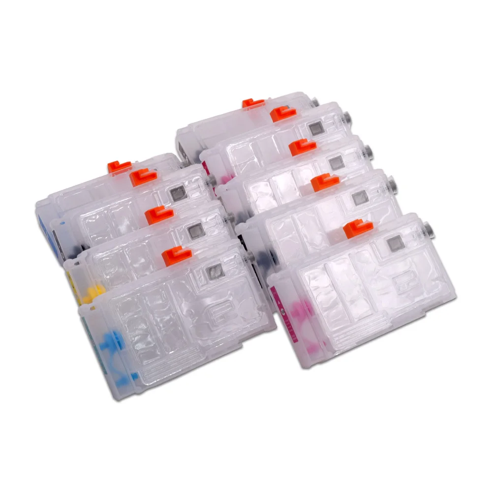 80ML 9Colors P600 P607 Refillable Ink Cartridge Without Chip For Epson SureColor SC-P600 SC-P607 SC-P608 PX5V2 Chipless Printers