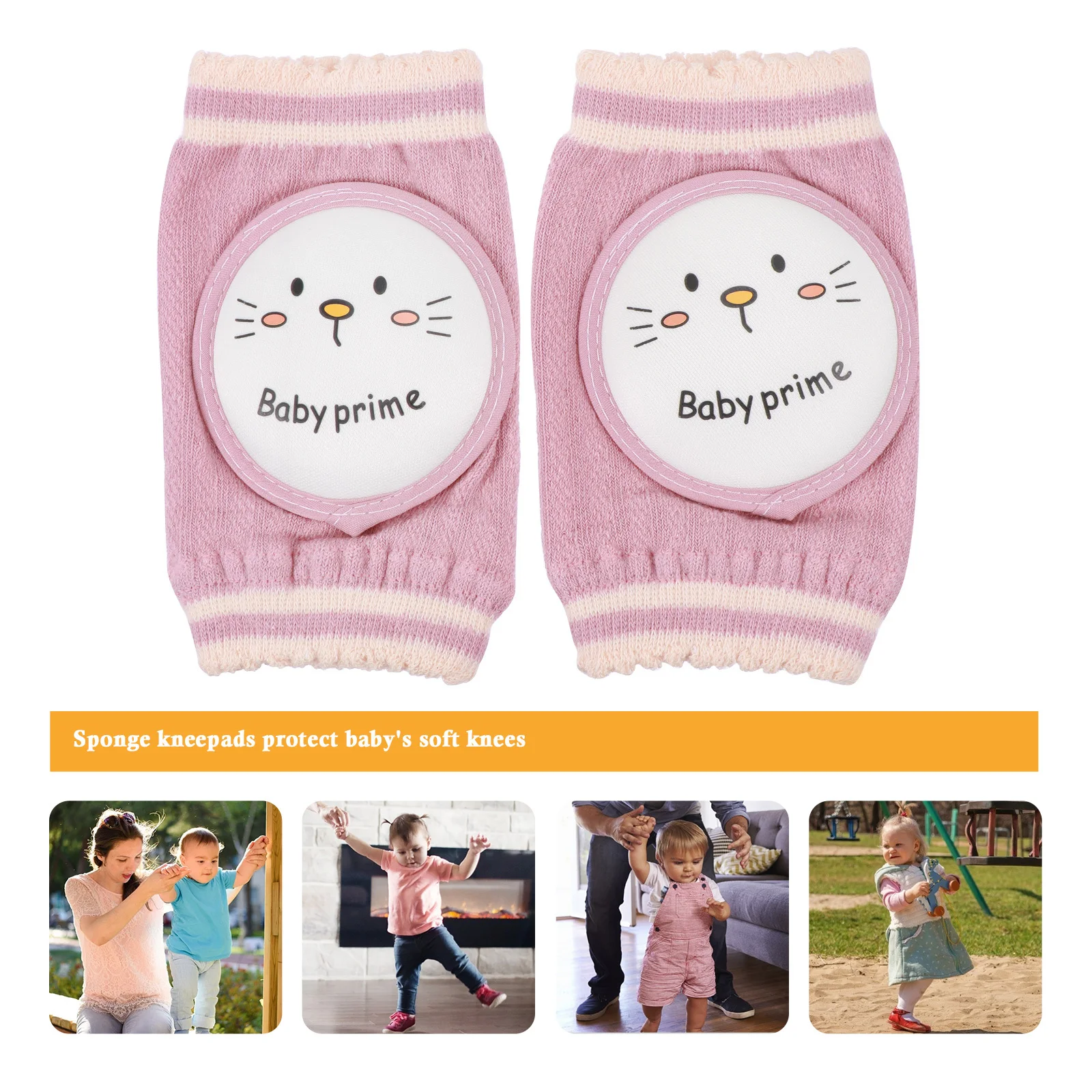 

1Pair Baby Knee Pad Toddler Crawling Protector Thick Sponge Cotton Elastic Warm Knee Pads for Infant Comfortable