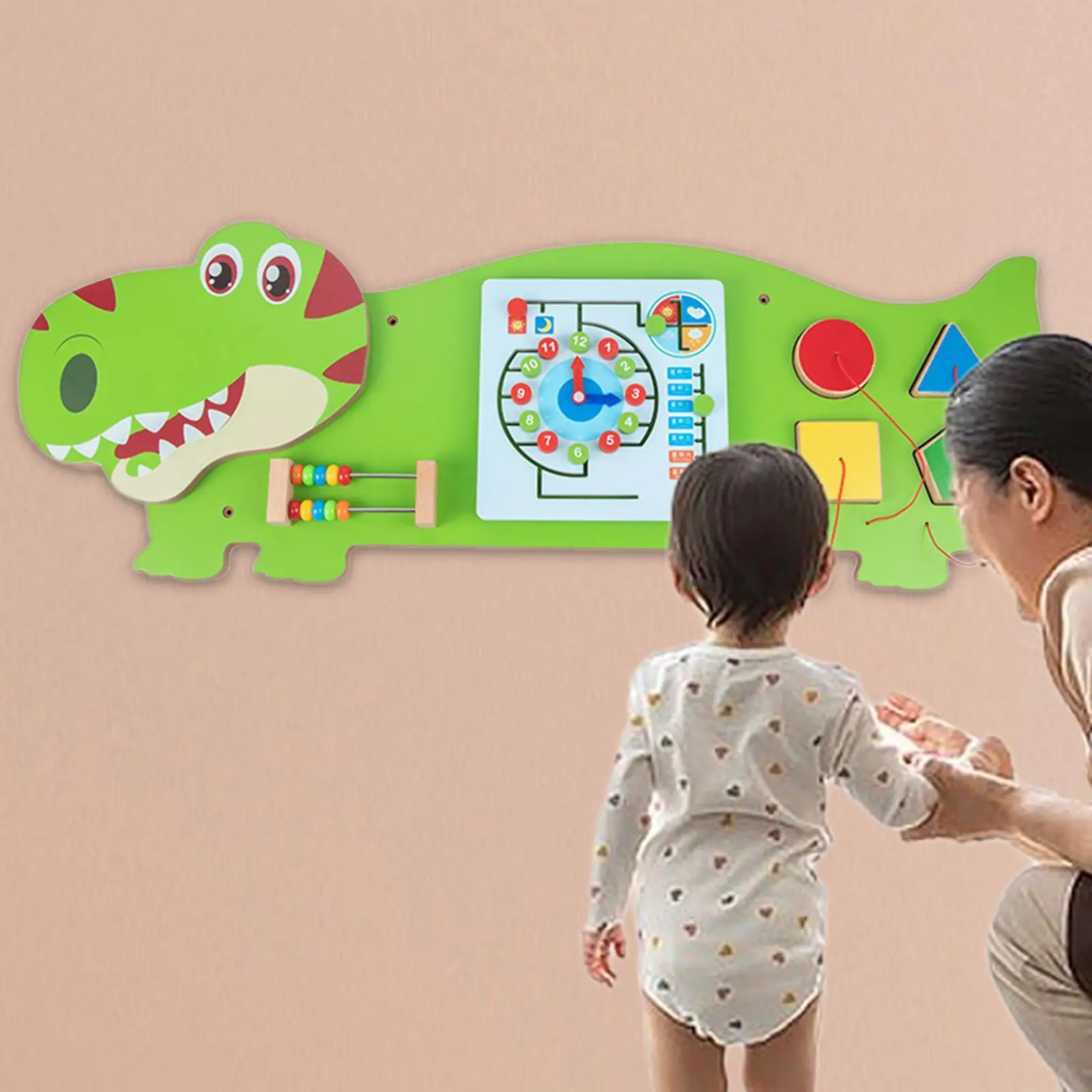 

Education Children Wall Playing Wooden Toy Combination Montessori Cartoon Multicolor Busy Board Toy Wall Busy Board Boys