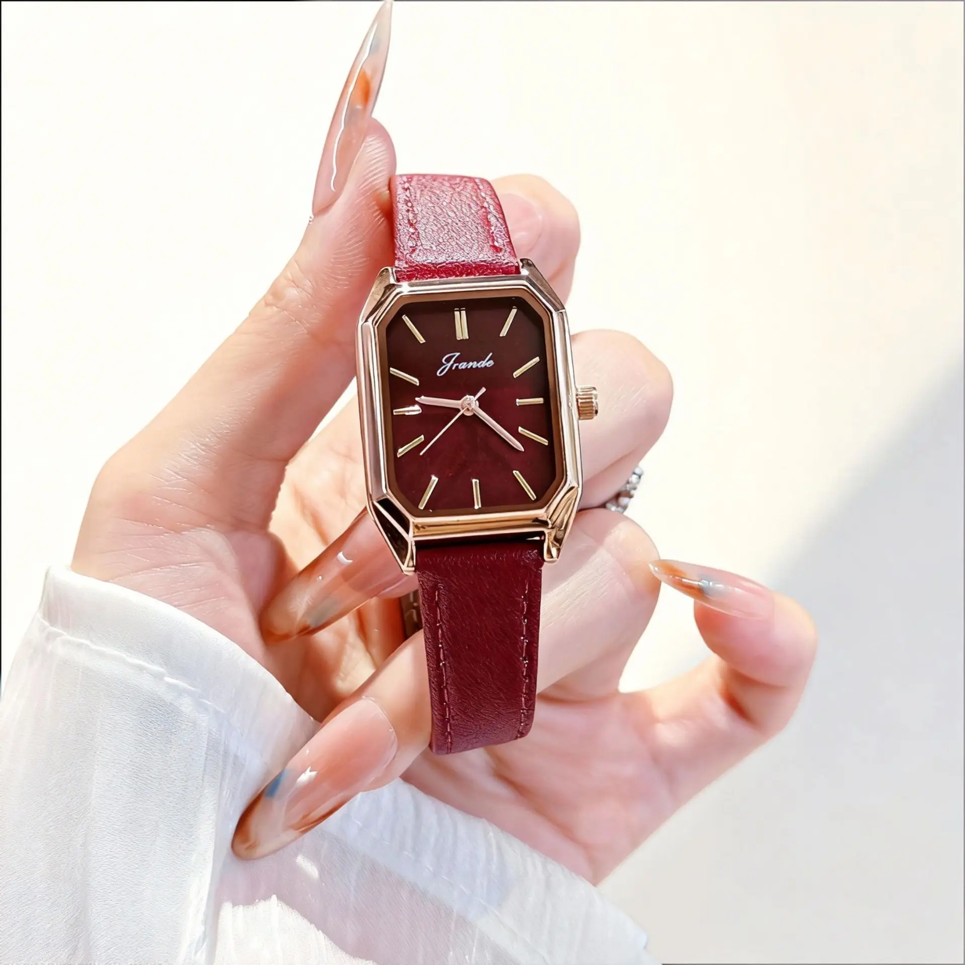 New Ankora Red Vintage Women'S High-Quality Watch, A Perfect Gift For Women, Quartz Movement Wristwatch, Women'S Quartz Watch.