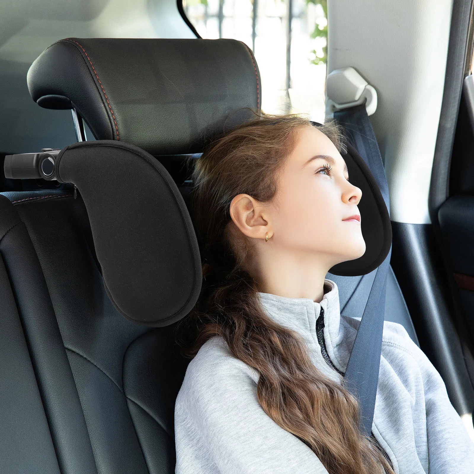 All-match fabric auto headrest, flexible breathable car side cushion, multifunctional neck pillow for vehicle use and short rest