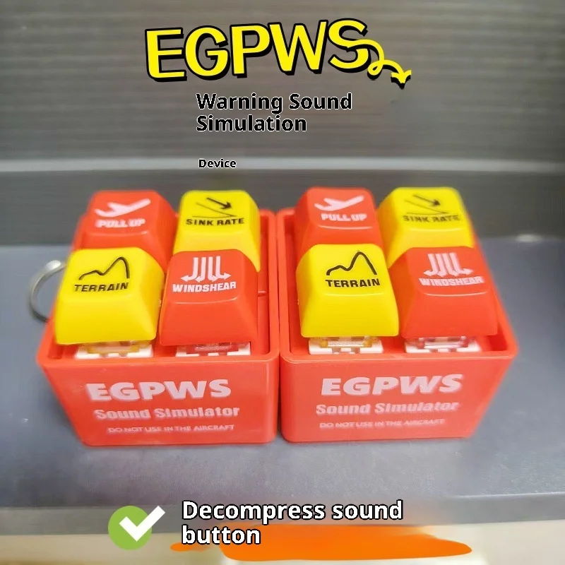 

Брелок-симулятор звука EGPWS с подсветкой и голосовым управлением, антистресс-игрушка в виде клавиатуры, авиационная тематика, для любителей авиации, для рабочего стола