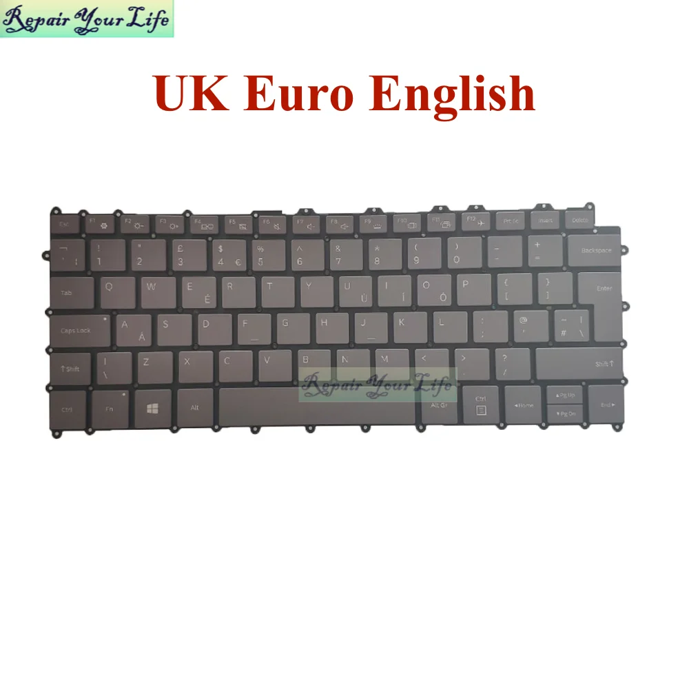 GR GE German UK English Replacement keyboards for Samsung Galaxy book S NP767XCM backlight gray big enter key Laptop Keyboard