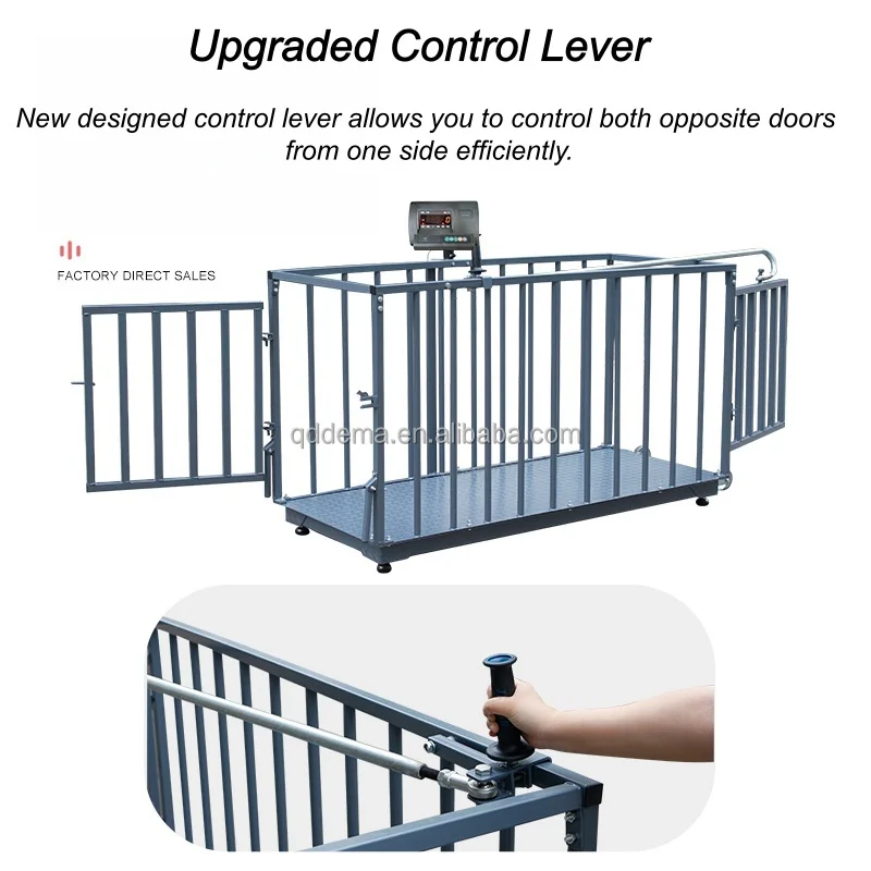 Custom Size Livestock Cage Scale with Control Handle, Heavy Duty Farm Weighing Equipment