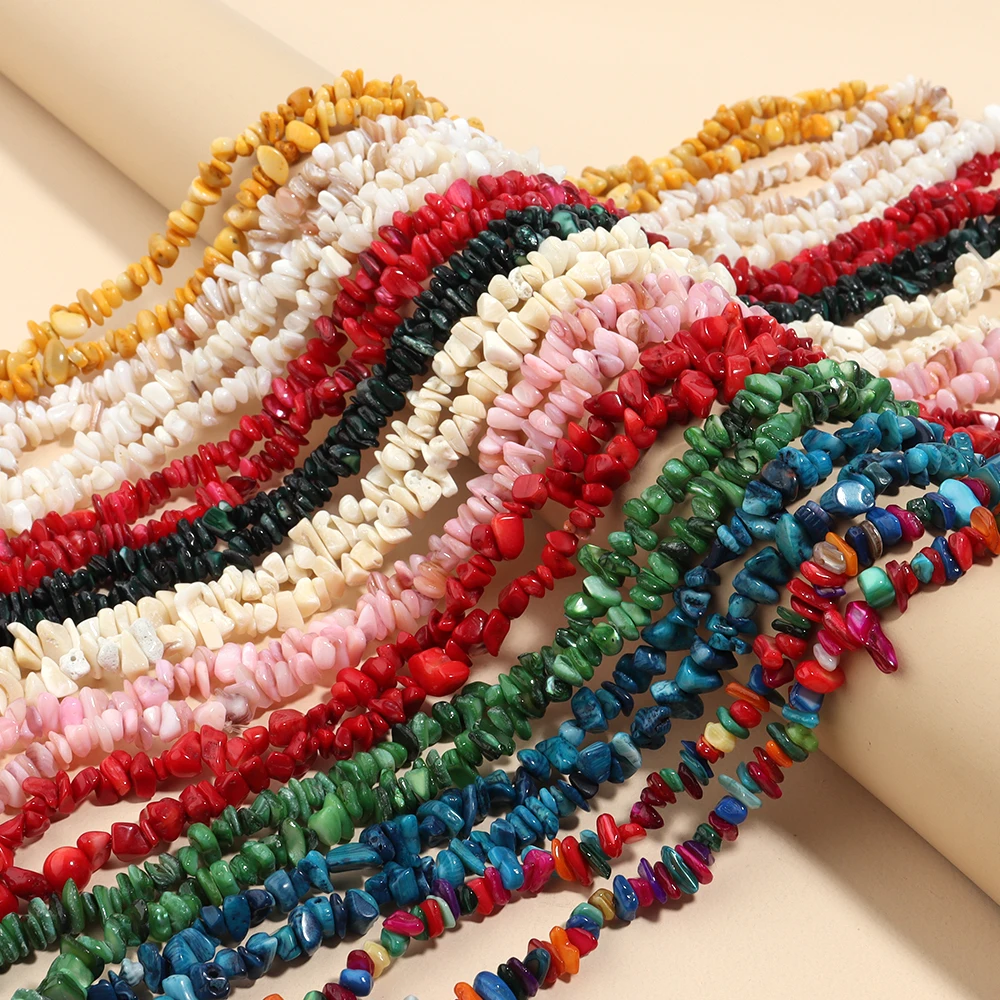 Natural Irregular Shell Beads Multicolor Loose Coral Stone Spacer Beads for Jewelry Making Bracelet Necklace Anklet Accessories