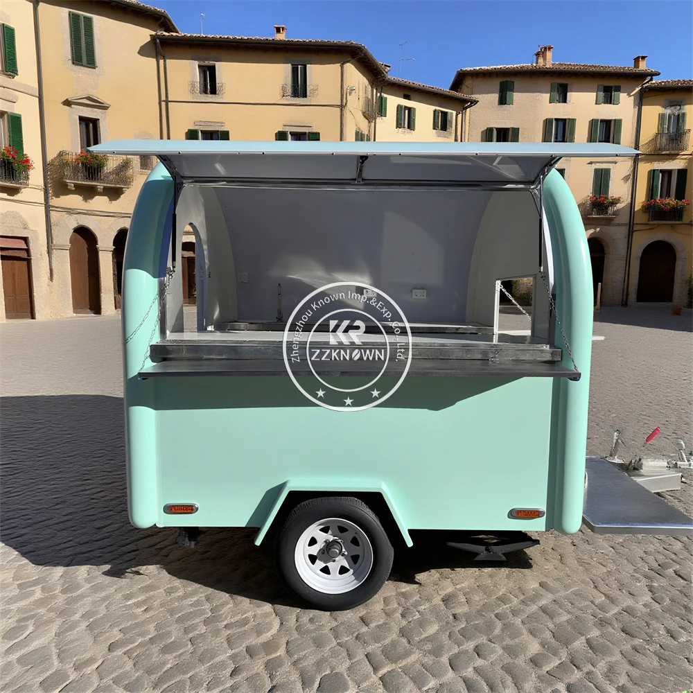 

Изготовленный на заказ мобильный кухонный прицеп для барбекю, быстрый пищевой прицеп, полностью оборудованная уличной концессионной тележкой для кофе и хот-догов, мобильный грузовик для еды на продажу