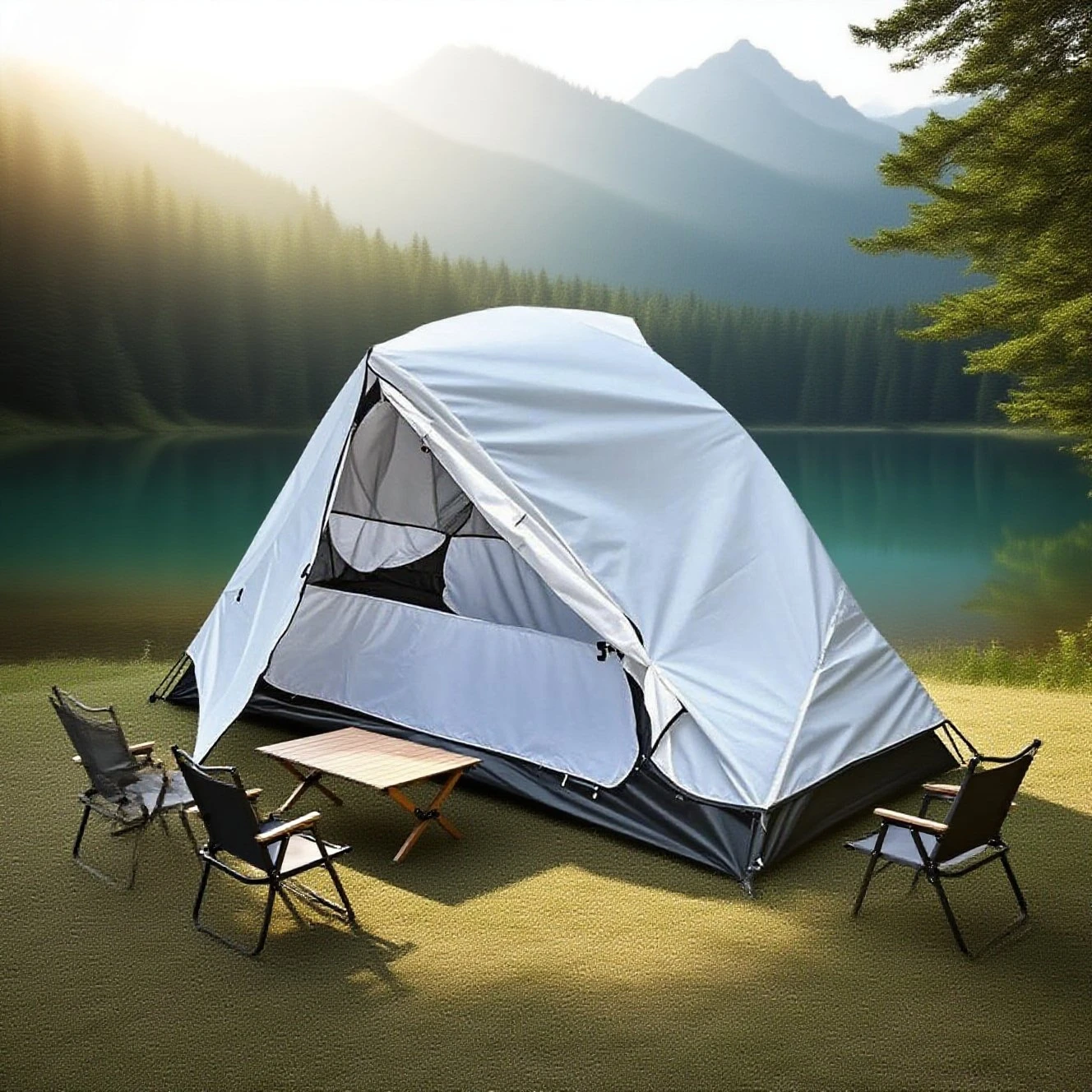 

Professional Backpacking Tent - Lightweight 1-Man All-Weather Shelter, Mesh Ventilation, Aluminum Frame, Instant Camping