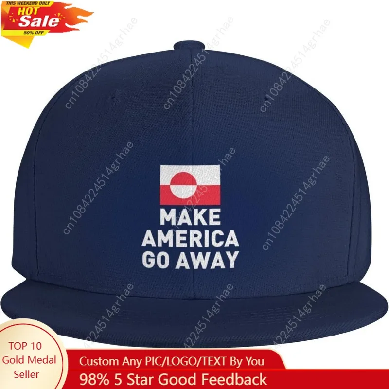 Make America Go Away Greenland Flag Hat Classic Low Profile Flat Bill Baseball Cap for Running Golf