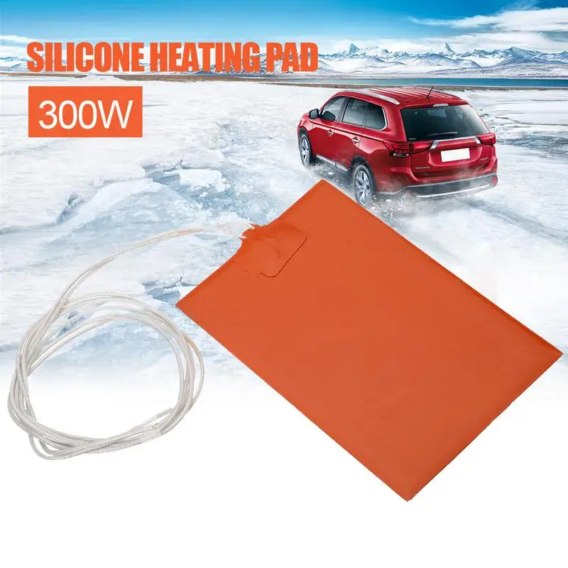 

300W 220V Tank Silicone Heater Pad Engine Oil Fuel Tank Water Tank Rubber Heating Mat Warming Accessories 10x15cm