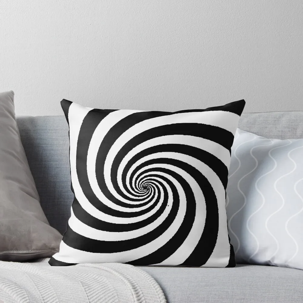 Black & White Hypnosis Swirl Throw Pillow autumn decoration luxury decor pillow