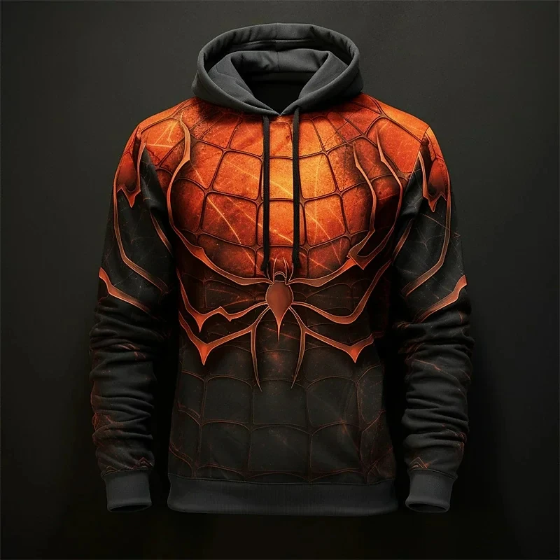 Men's 3D casual men's 3D printed hoodie pullover holiday outing spring and autumn clothing