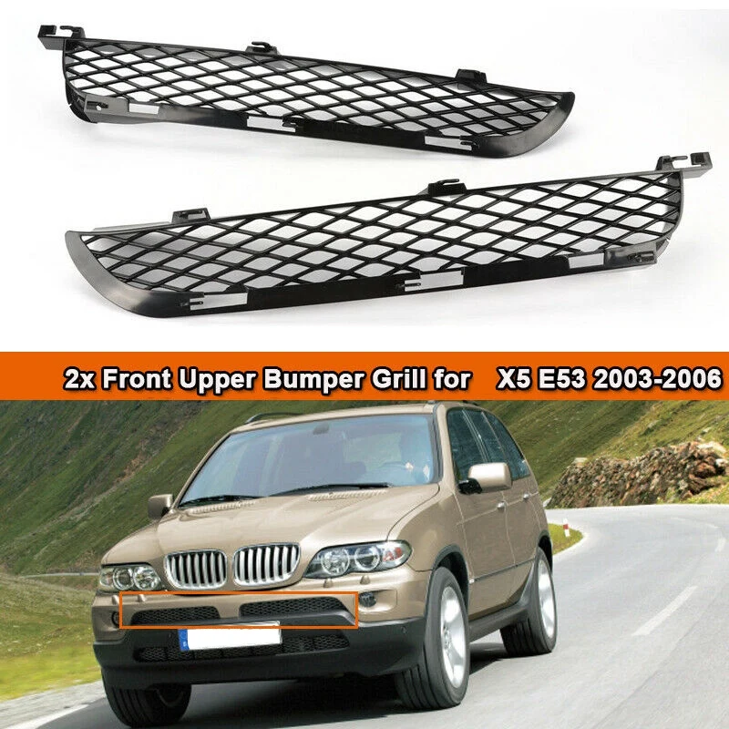 For-BMW X5 E53 2003-2006 Facelift Front Grille Upper Bumper Mesh